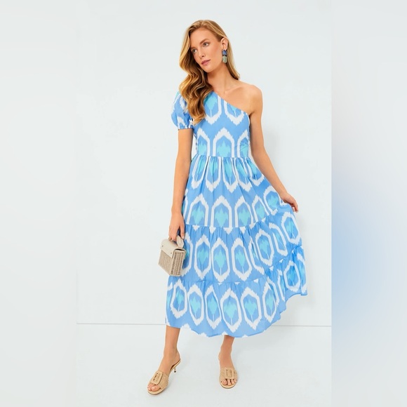 Oliphant Dresses & Skirts - Oliphant Women’s Odisha One Shoulder Maxi Dress Size XS Ikat Blue